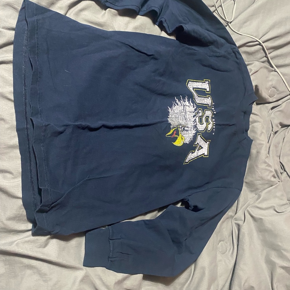 Navy Long Sleeve USA Graphic Tee‎